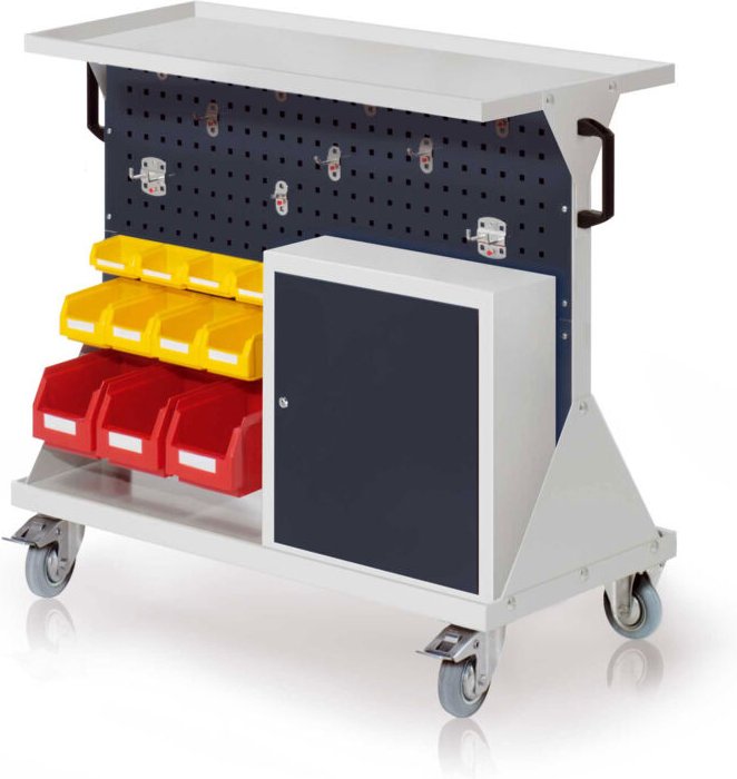 Kappes RasterMobil® Größe 2 - 1000x930x500mm - 2x Lochplatten 2xSchlitzplatten - 1x Einhängeschrank - Auflageboden aus S...