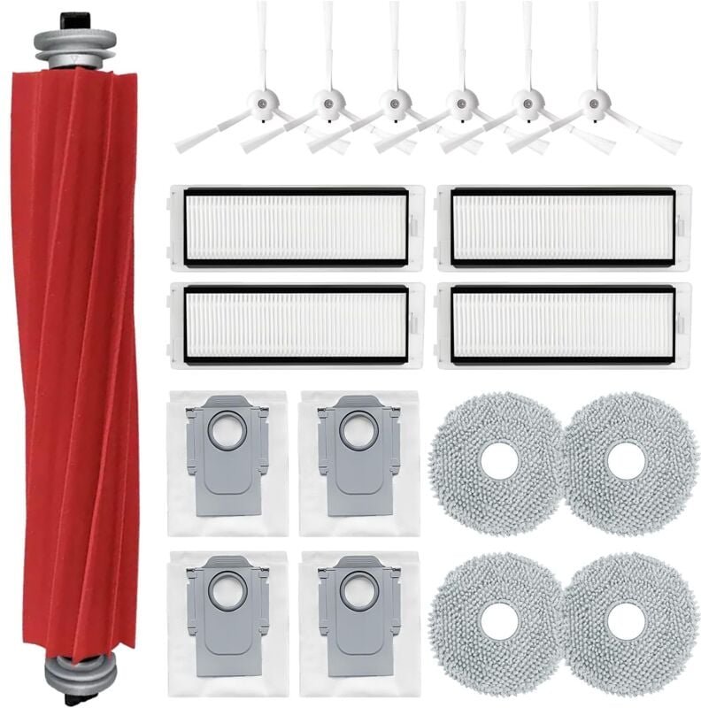 Set mit 19 StaubsaugerzubehörteilenQ Revo, 1 Hauptbürste, 6 Seitenbürsten, 4 Filter, 4 Tücher, 4 Staubbeutel, 1 Reinigun...