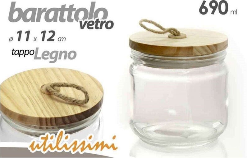 Trade Shop Traesio - Trade Shop - ermet barattno in vetro contenina 690 ml 11X12CM 731068 -