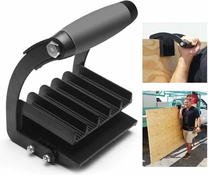 Thumbnail - Schwarzer Eisenplattenheber, ergonomischer Gorilla-Greifer, Gipskartonplattenheber, Stützplatten-Greiferplatten zum bequ...