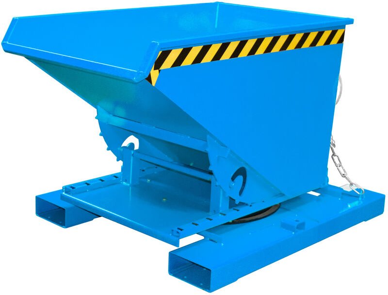 Bauer Spänebehälter S3S 300 mit 3-seitiger Kippfunktion, lackiert, Lichtblau