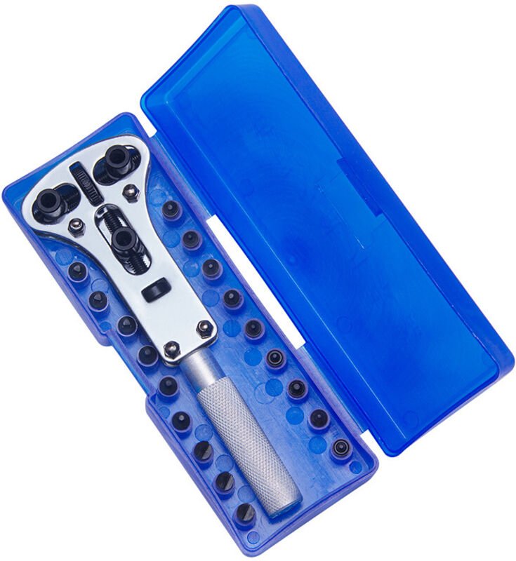 Uhrenöffner, Uhrenrückdeckel, Schlüsselöffner, Werkzeug zum Entfernen des Uhrengehäuses, Ersatzaterie und Uhrwerkshalter...