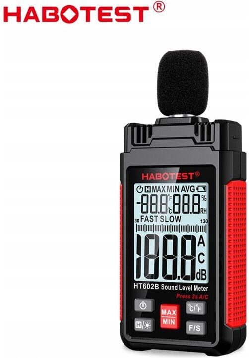 Dezibelmessgerät Sonometer Schallgeräuschmessgerät Schnelle Temperaturmessung Feuchtigkeit