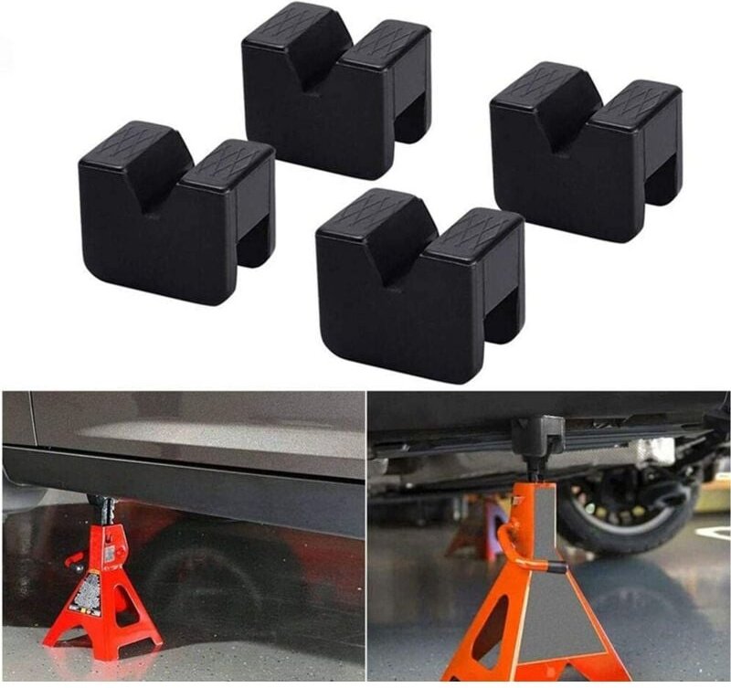 4 Stück 63 × 50 × 44 mm Wagenheber-Gummiauflage, universelle Gummi-Wagenheberauflage für Autos/SUVs, robust und praktisc...