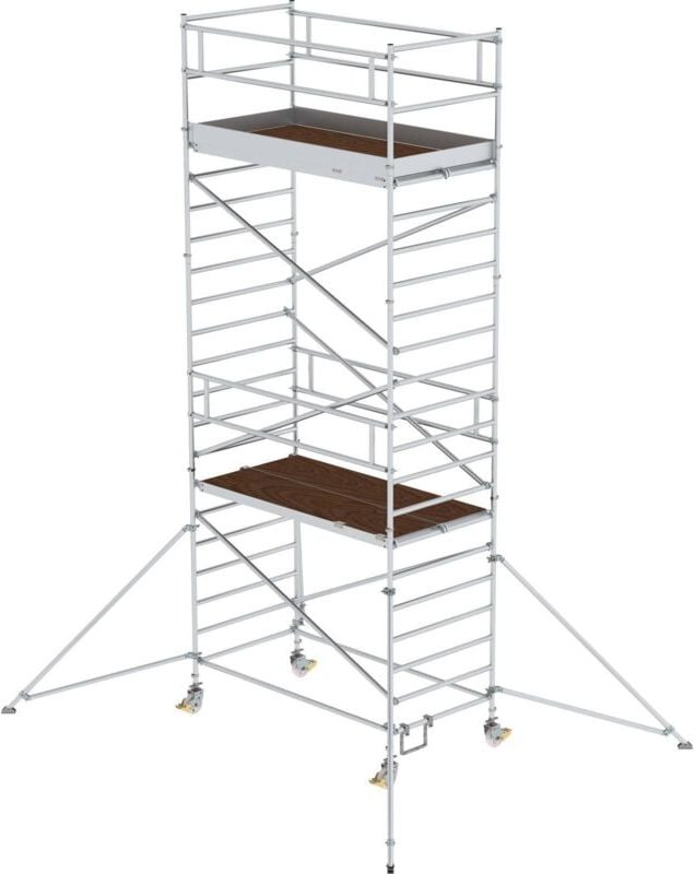 Günzburger Steigtechnik Rollgerüst 1,35 x 2,45 m mit Ausleger & Doppel-Plattform Plattformhöhe 5,35 m - 168535