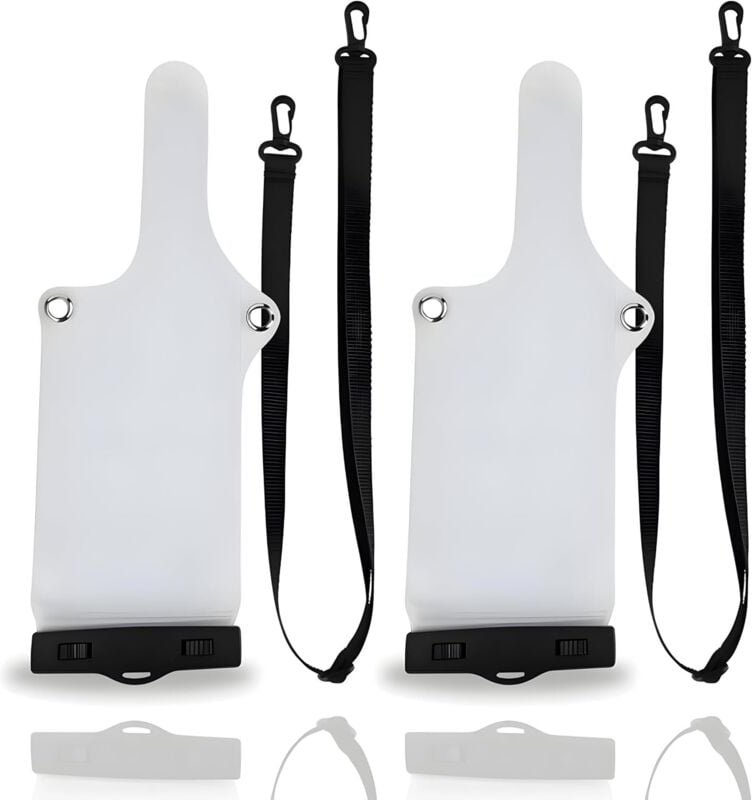 2er-Pack universelle wasserdichte Walkie-Talkie-Tasche, transparente Tasche mit Clip und Umhängeband, staubdichte wasser...