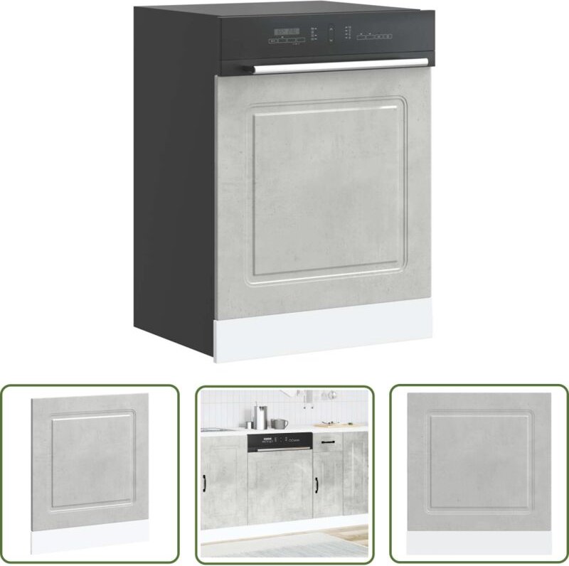 The Living Store - vidaXL Geschirrspülerblende Kalmar Betongrau 60x1,5x67cm Holzwerkstoff