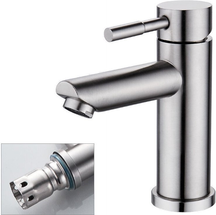 Odipie - Wasserhahn, langlebiger Edelstahlfilter-Einzelhahn für kaltes Wasser, eingebauter Keramikventilkern, Spülbecken...