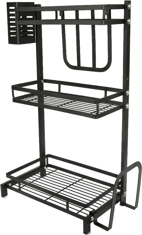 Haloyo - Gewürzregal Küchenregal,Küchenarbeitsplatte Organizer Gewürz-Ständer 34x2x61cm,3 Ebenen