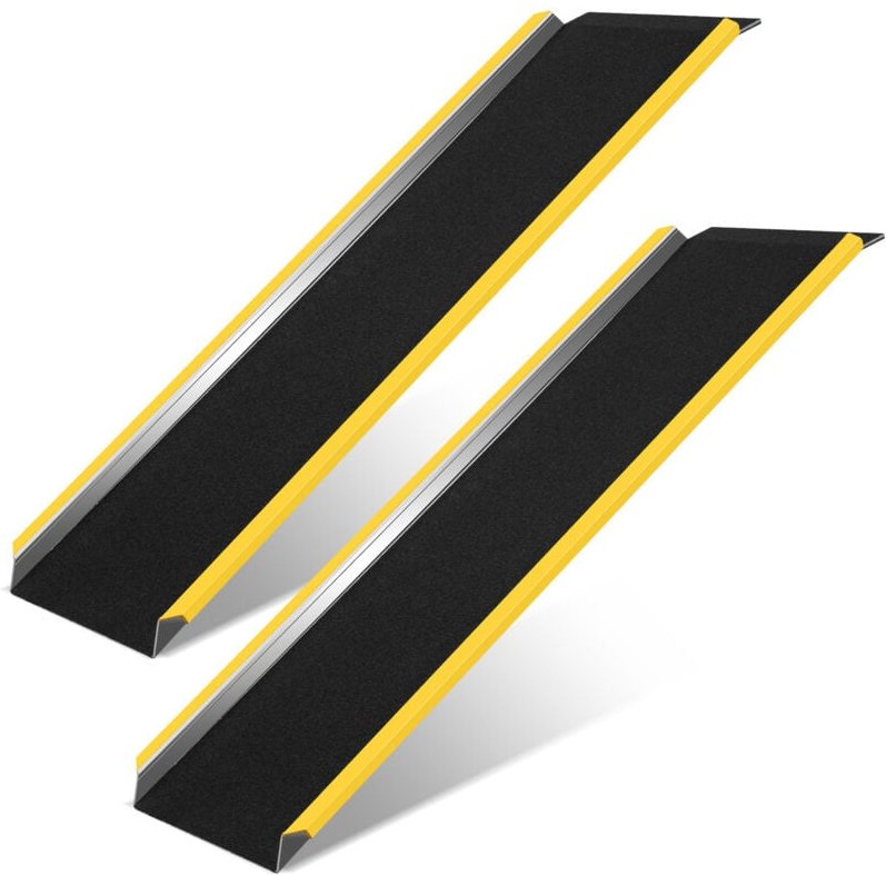 Hengda - swanew 2X Auffahrrampe Verladerampe mit gelben Warnstreifen Rampe Verladeschiene Auto Laderampe für Motorrad, A...