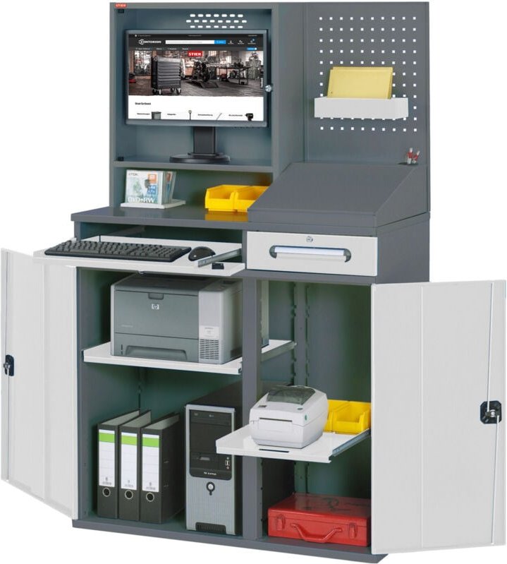 Thumbnail - Computerschrank Premium stationär BxTxH 1100x520x1770 mm - Stier