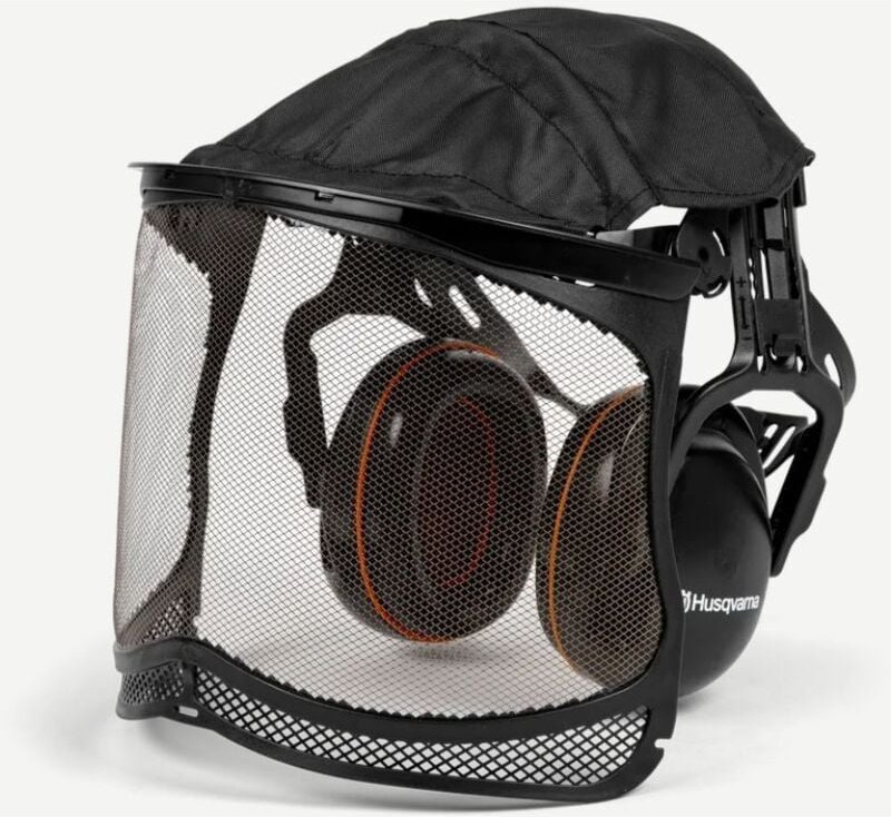 HUSQVARNA Schutzkopfhörer mit Ultra Vision Netzvisier und Abdeckung
