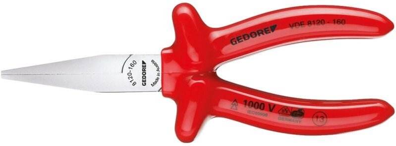 Gedore VDE-Flachzange mit Tauchisolierung 160 mm
