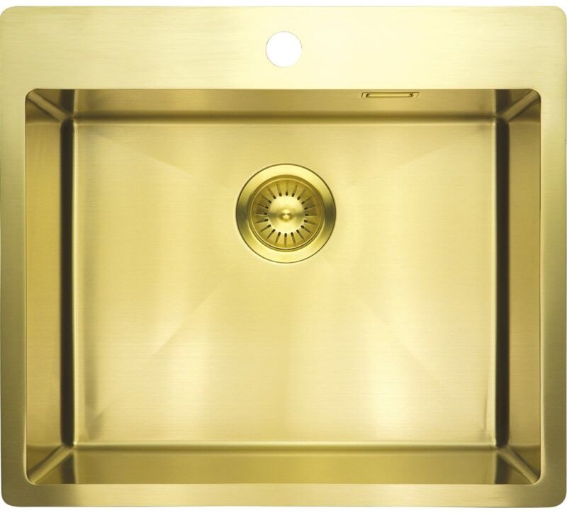 Küchenspüle aus Edelstahl 550 x 505 in gebürstetem Gold Deante ZPOR10B Gebürstetes Gold