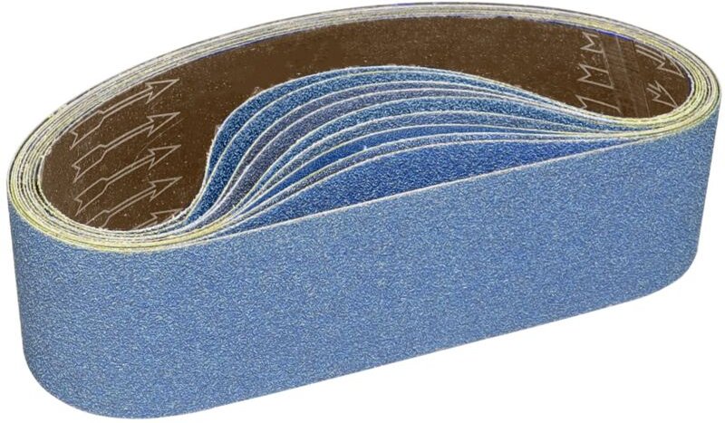 Schleifband 100 x 915 mm – 2 x Körnung 40, Zirkonoxid-Schleifband-Set für Trocken- und Nassschliff von Metall/Holz (8-te...