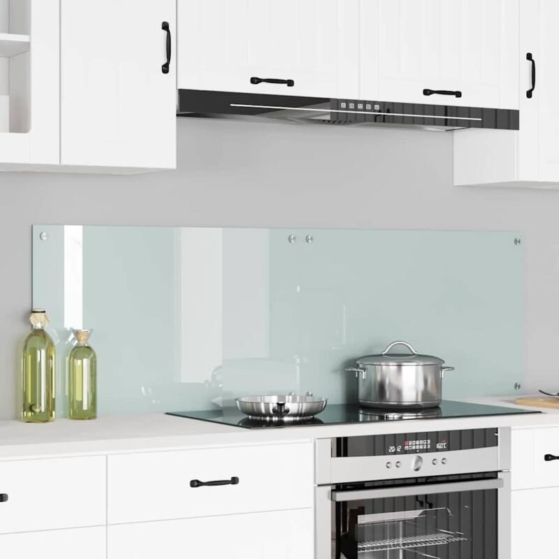 Küchenrückwand Weiß 80 x 50 cm Gehärtetes Glas vidaXL