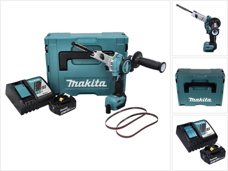 Makita - dbs 180 RG1J Akku Bandfeile 18 v 9 x 533 mm Brushless + 1x Akku 6,0 Ah + Ladegerät + Makpac