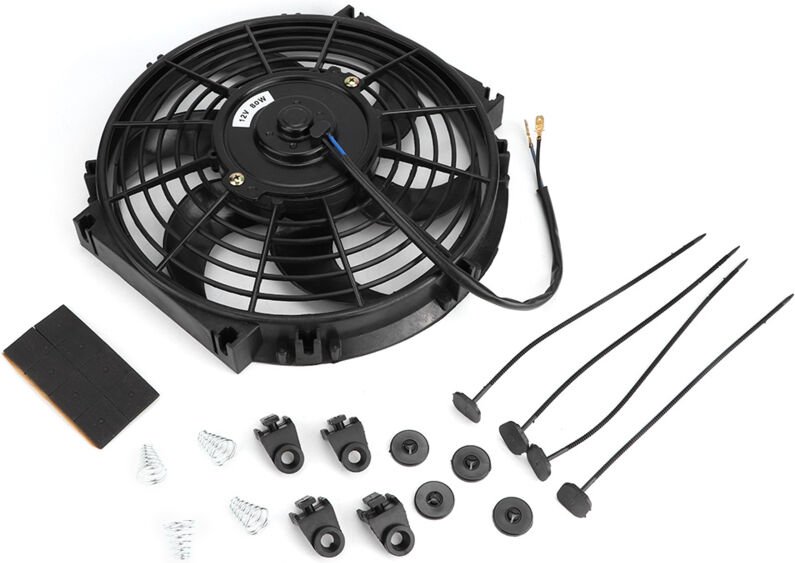 10-Zoll-Elektroheizkörper Slim Fan Push/Pull 12 v mit Installationszubehör - Ej.life