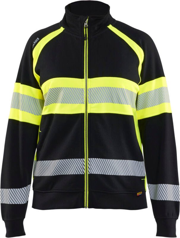 Hochsichtbarer, zipbarer Arbeitssweatshirt 3505 - Schwarz/Gelb XS