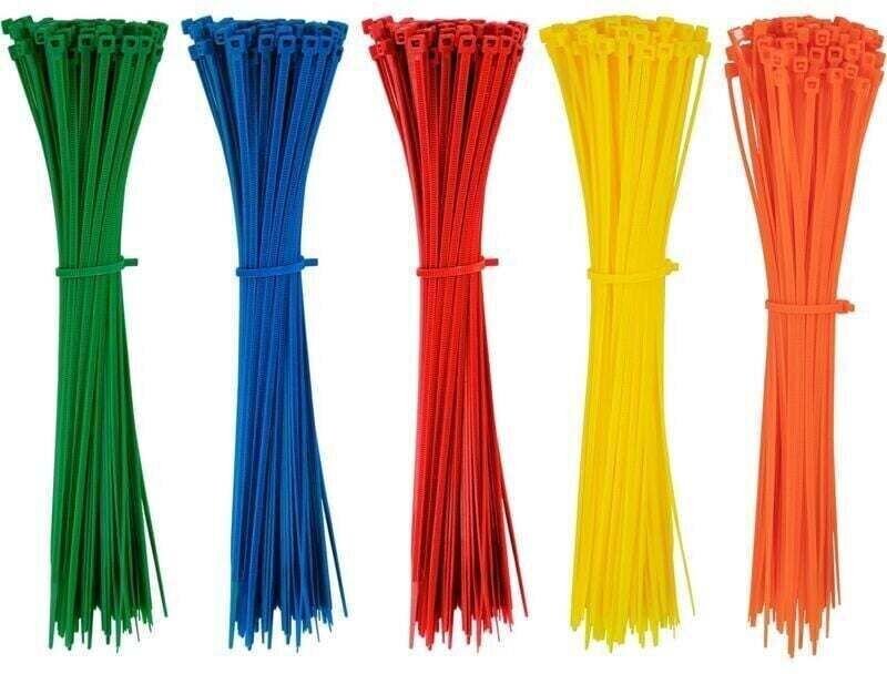 Ulisem 500 Stück bunte Kabelbinder aus Kunststoff, 200 mm x 2,8 mm, selbstsichernde elektrische Kabelbinder aus Nylon fü...