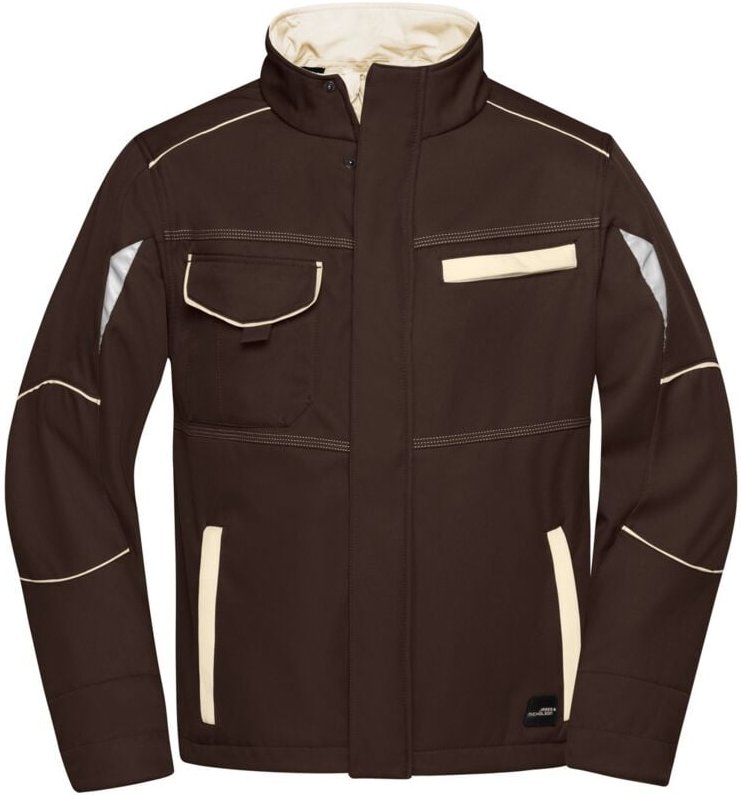 James&nicholson - Wind- und Wasserfeste Softshelljacke JN851 Gr. 2XL brown/stone