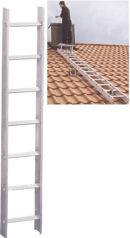 Dachleiter 2,8 m Ziegelrot 10 Sprossen - Zarges