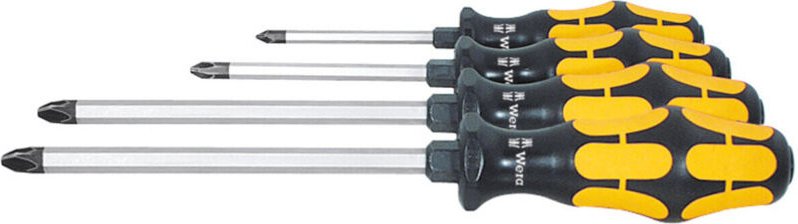 Pozidriv-Schraubendreher-Satz, mit Schlagkappe, 4-teilig - Wera