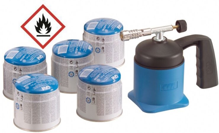 Lötlampem lm 1000 Set inkl. 5 Kartuschen a 190 g