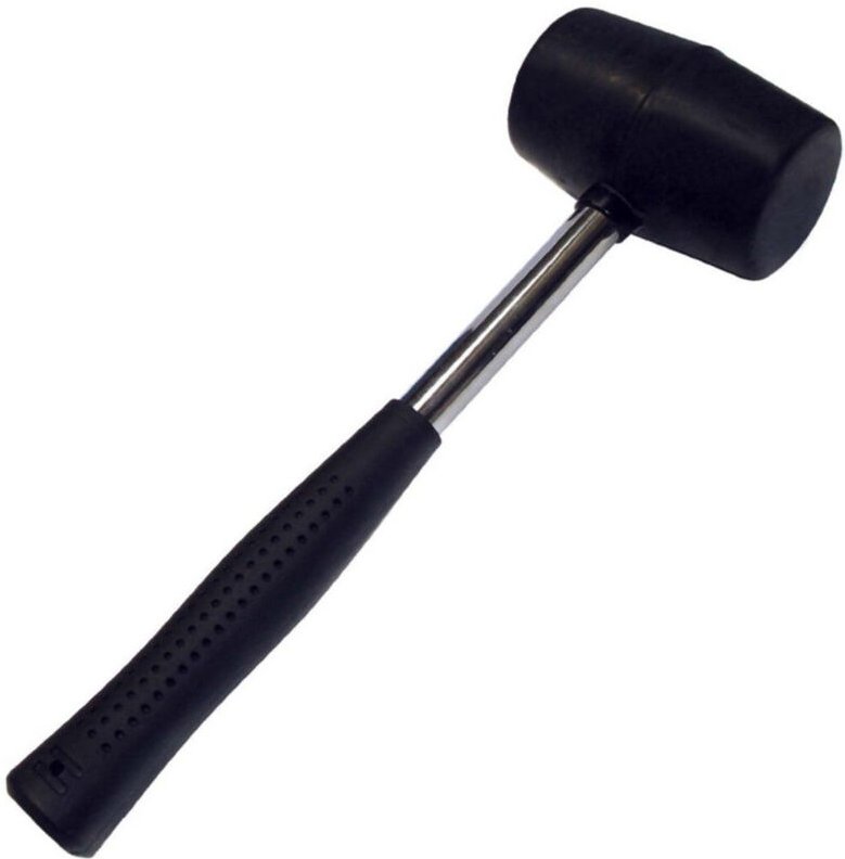 Trade Shop - hammerschlägel mit gummikopf und ergonomischem fasergriff 450GR -