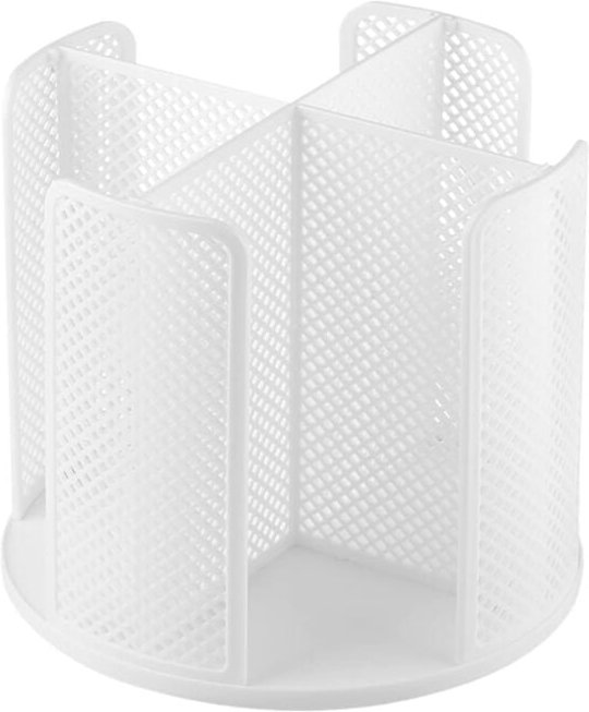 Drehbarer Becher- und Deckel-Organizer mit 4 Fächern, Weiß