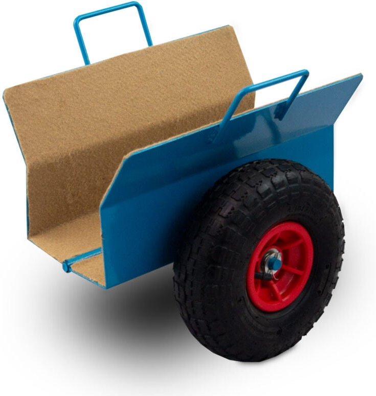 Plattenklemmwagen Plattenkarren Transportwagen Plattenwagen Transporthilfe Trockenbau Rollwagen bis 275Kg mit Luftbereif...