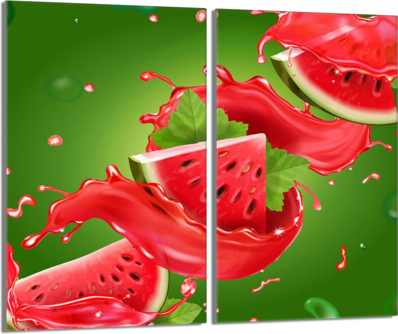 Glasschutzplatte für den Herd 2x30x52 Wassermelone