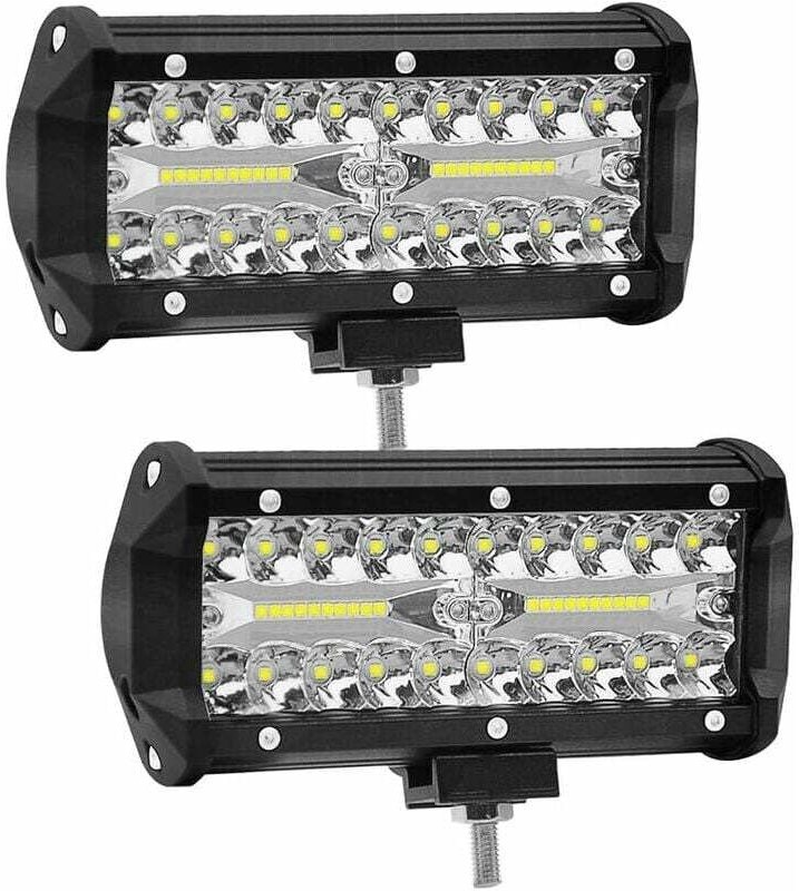 Stück 7-Zoll-LED-Arbeitslicht 120 W Scheinwerfer 12 V/24 V Auto-Arbeitslicht 6000 K 15000 LM Nebelscheinwerfer