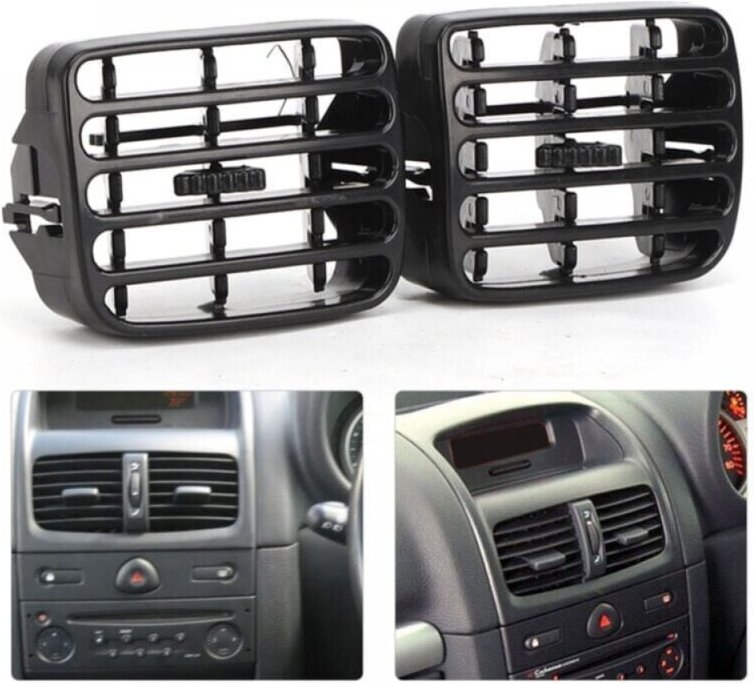 Lntyq - 2 schwarze zentrale Lüftungsgitter im Armaturenbrett 7702258375 7702258279