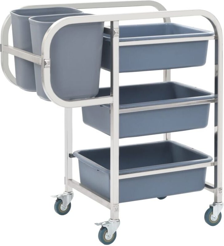 Küchenwagen mit Kunststoffbehältern 82x43,5x93 cm - Vidaxl