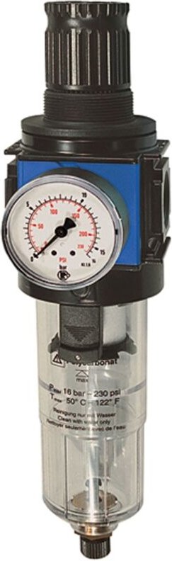 Filterregler »variobloc« mit PC-Behälter, bg 1, g 1/4, 0,5-10 bar - Riegler