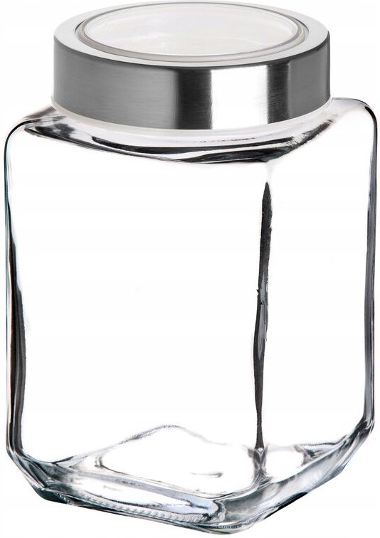 Kadax - Vorratsglas, mit Deckel aus Kunststoff, transparent, 1000 ml, Weiß