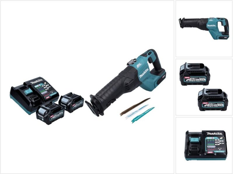 Makita JR 001 GD2 Akku Reciprosäge 40 V max. Brushless Säbelsäge XGT + 2x Akku 2,5 Ah + Ladegerät - ohne Koffer