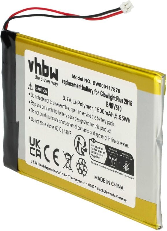 Vhbw - 1x Akku Ersatz für Barnes & Noble PR-285083 für eBook Reader (1500 mAh, 3,7 v, Li-Polymer)