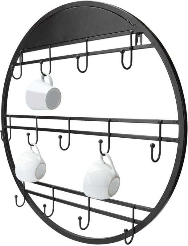 Ulisem Wandmontierter Kaffeetassenhalter, Aufbewahrungsregal, Haken, Organizer, Küchenbedarf, rund