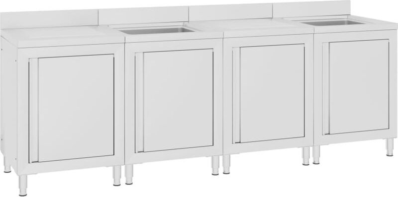 Maison Exclusive Gastro-Spülenunterschrank 240x60x96 cm Edelstahl