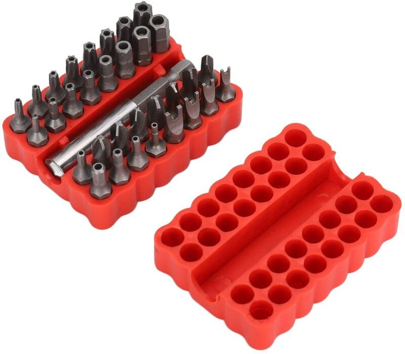33-teiliges Sicherheitsbit-Set, 1/4"-Sechskant-Sicherheitsbits für Fahrzeug- und Elektronikwartung