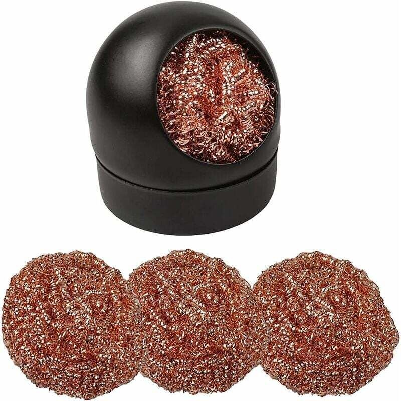 Lötspitzenreiniger, Messingspitzen-Reinigungsset, 1 Lötkolbenständer mit Spiralwolle, 3 Metalllötschwämme zum Reinigen v...