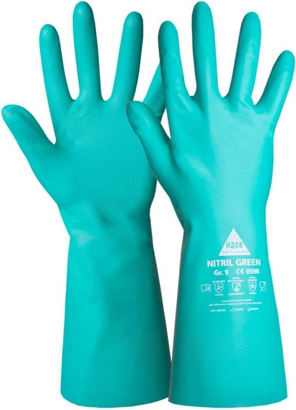 1 Paar Hase® Nitril green Chemikalienhandschuhe grün 10