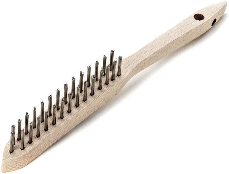 Lessmann ® - Handbürste Länge 290 mm 0,35 mm Stahldraht Besatzlänge 140 mm 4-reihig