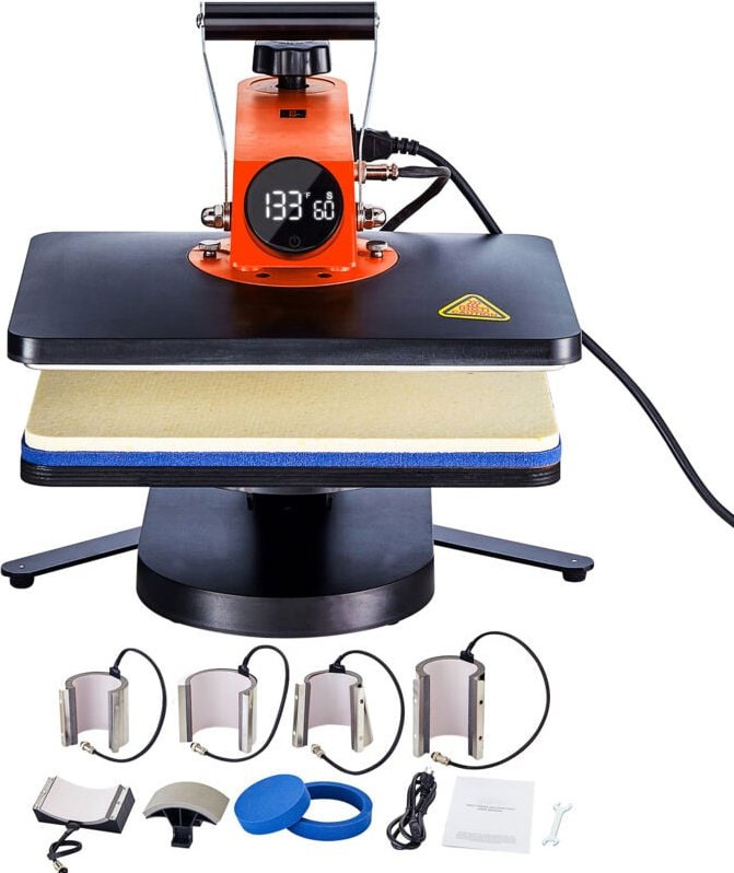Thumbnail - Hitzepressmaschine – 8 in 1, 12 x 15 Zoll, 360°-Drehung, UL-geprüft für Heimwerkerprojekte - Mophorn