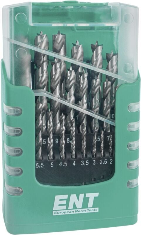 Ent European Norm Tools - ent Holzspiralbohrer-Kassette hss-g Bohrer ø 1-13 mm 25-teilig