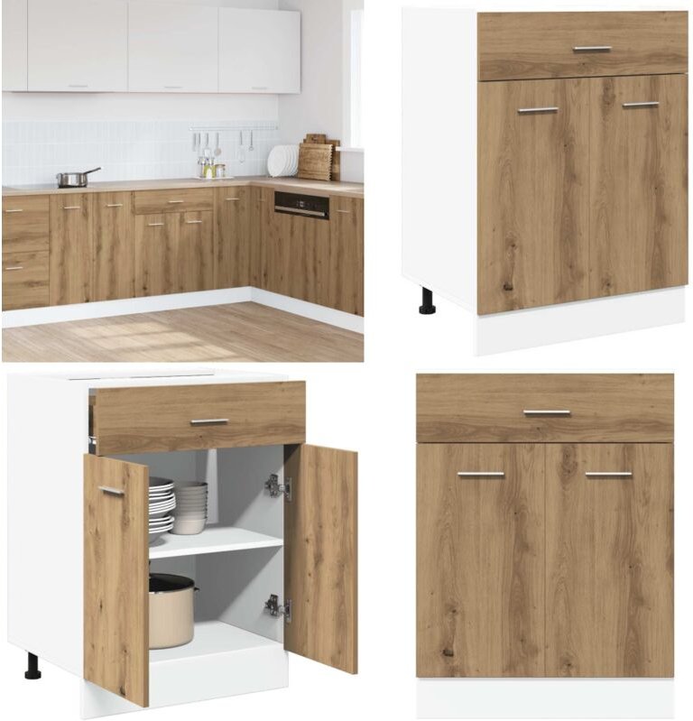 Unterschrank Artisan-Eiche 60x46x81,5 cm Holzwerkstoff - Vidaxl