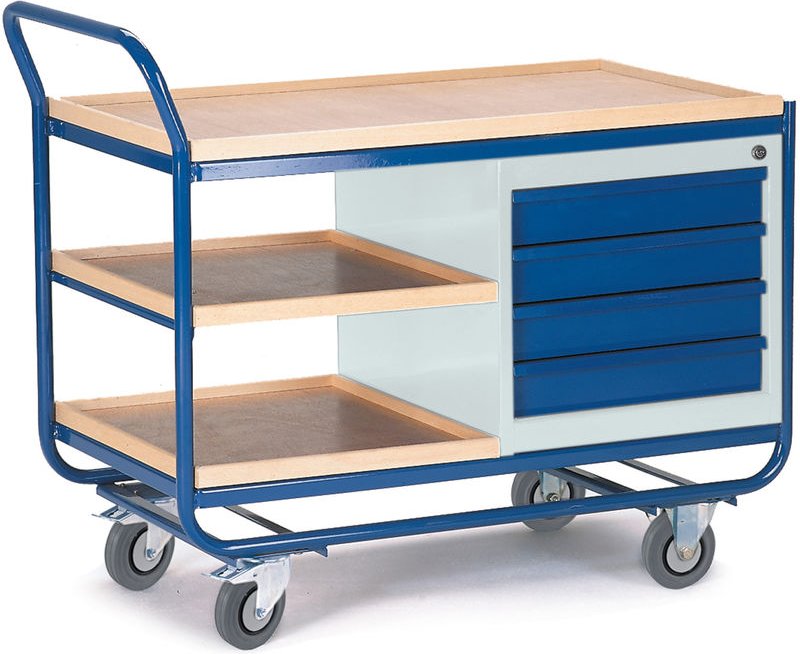 Rollcart Montagewagen mit Schubladenschrank und Ablagen