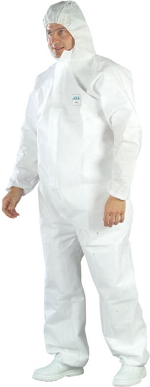 Packung mit 25 - Einweg-Overall mit Kapuze SMS Weiß - SMS L